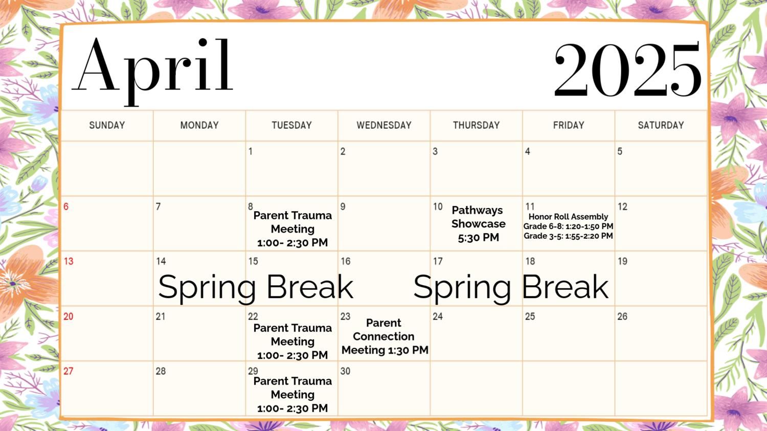  April 2025 Calendar